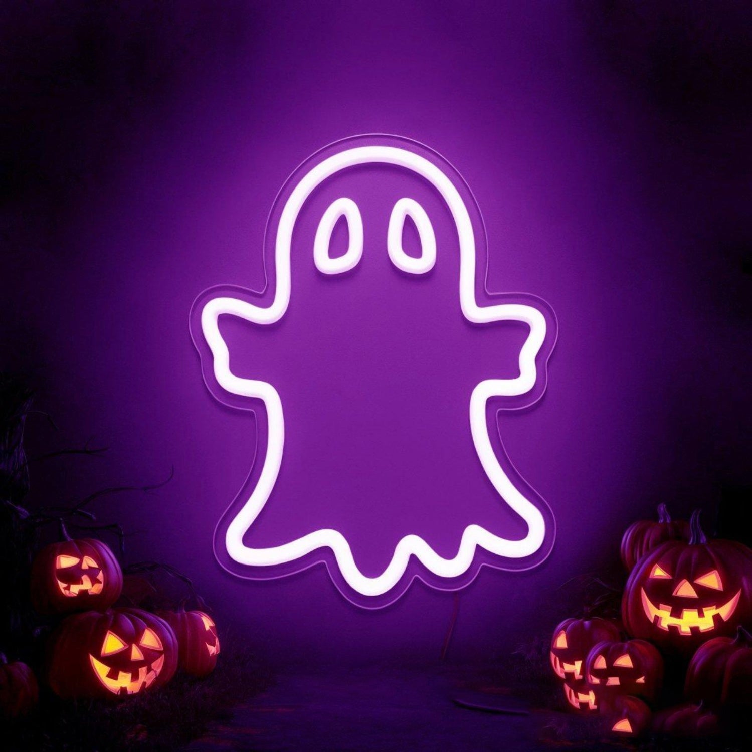 Never Trust The Living Bright Orange Led Neon Sign Halloween Door Decor | Shineneon