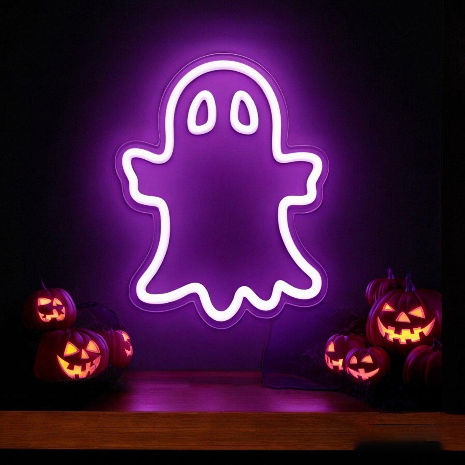 Never Trust The Living Bright Orange Led Neon Sign Halloween Door Decor | Shineneon