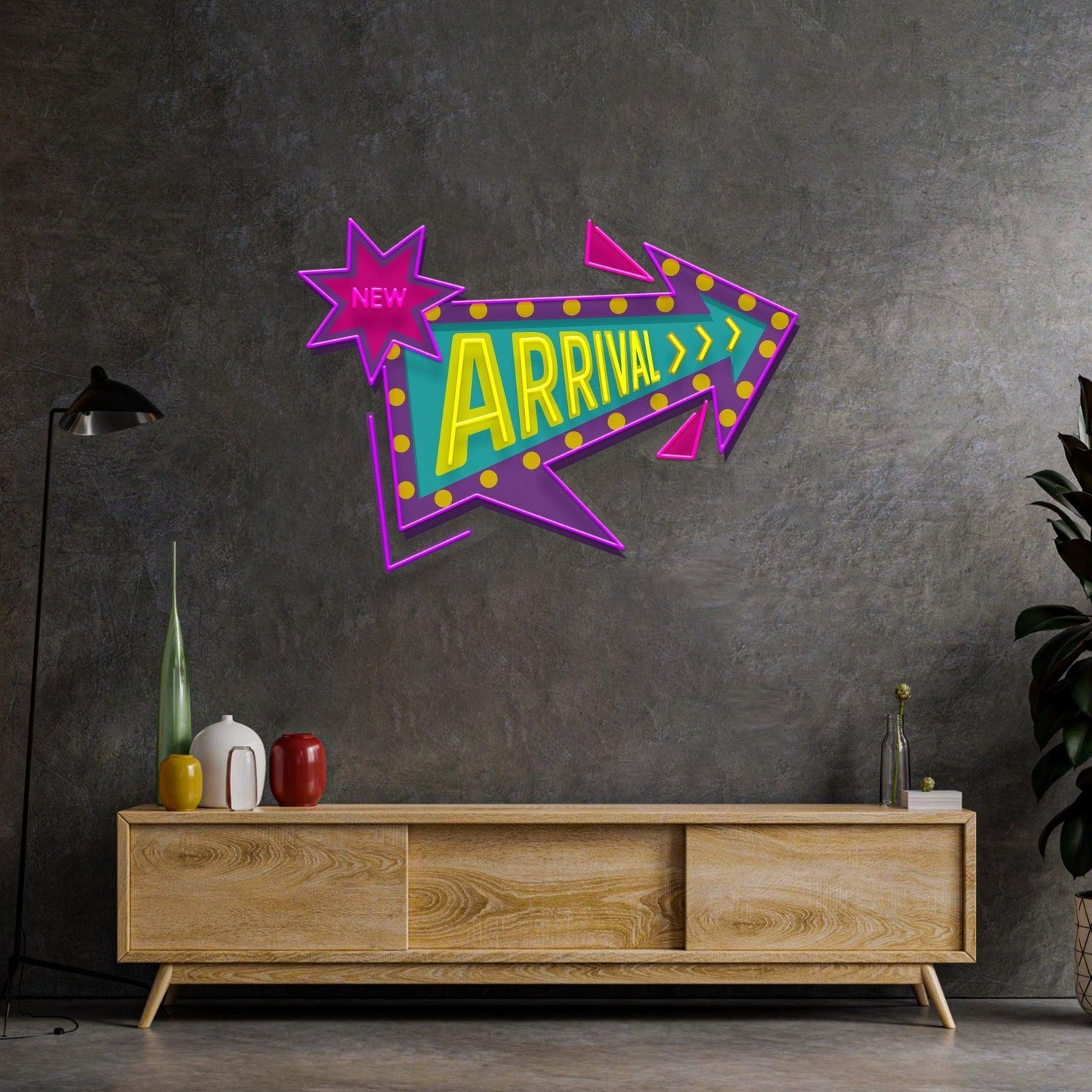 New Arrival Arrow Star Multicolor Uv Printed Led Neon Sign For Indoor Business Decor | Shineneon