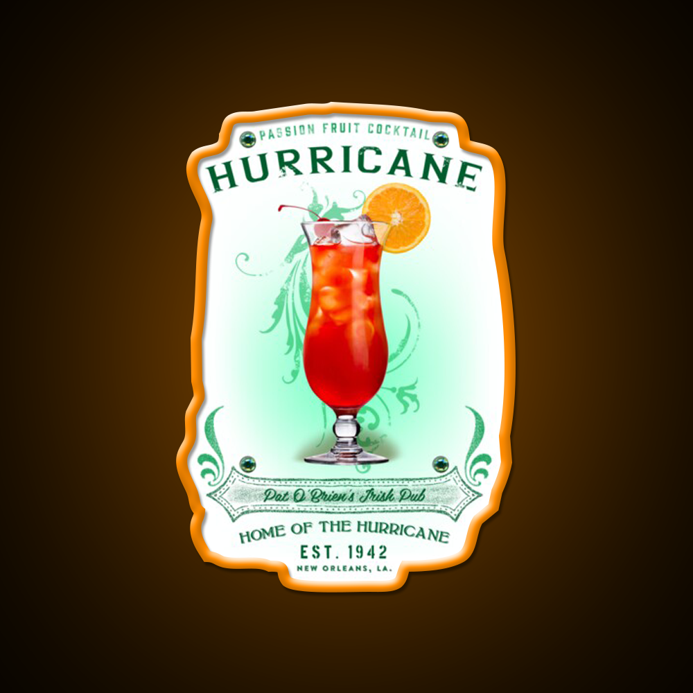 New Orleans Hurricane Cocktail Bar Decor Led Neon Sign Rgb Color - LED neon sign view 6