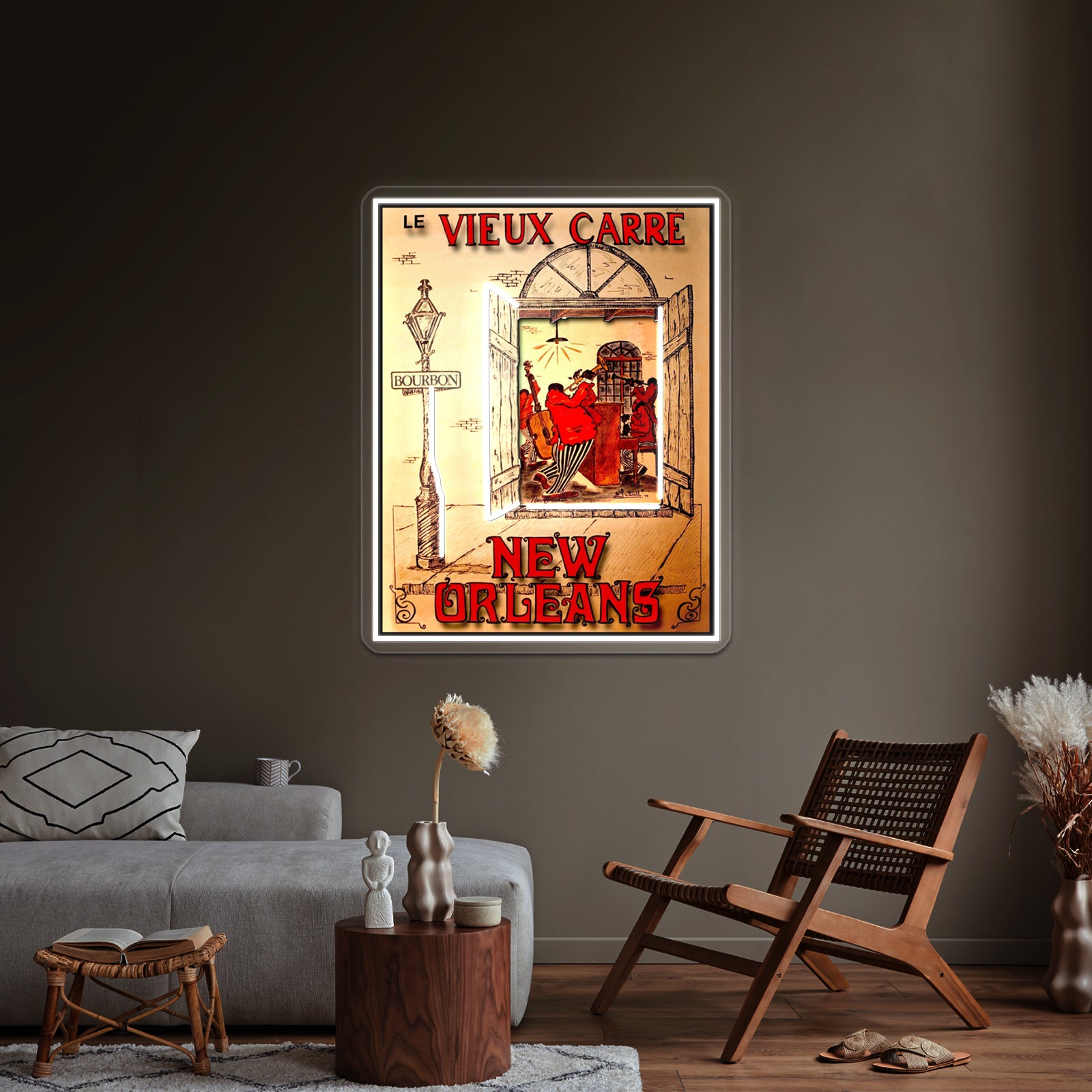 New Orleans Vintage Mardi Gras Jazz Advertising Print Wall Artwork Neon Signs | Shineneon