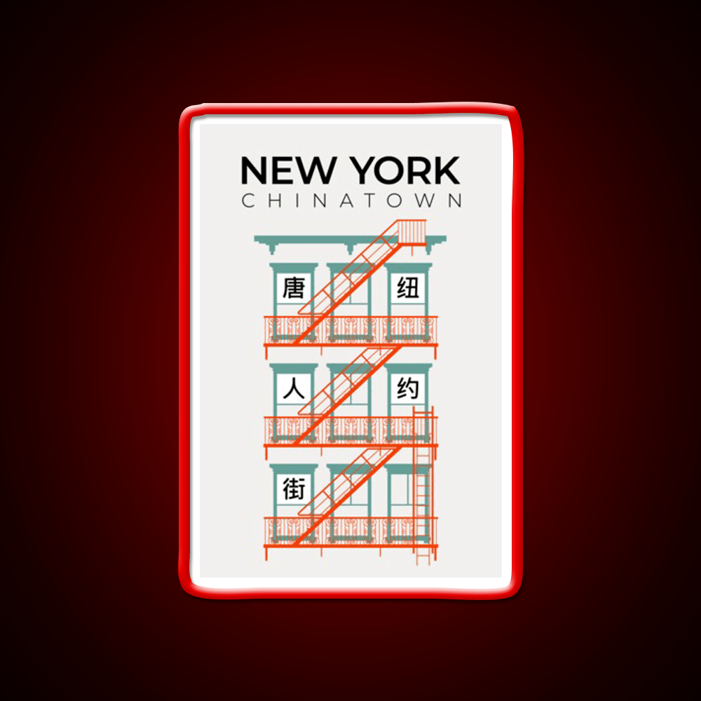 New York Chinatown Fire Escape Asian Cultural Led Neon Sign Rgb Color - Shineneon