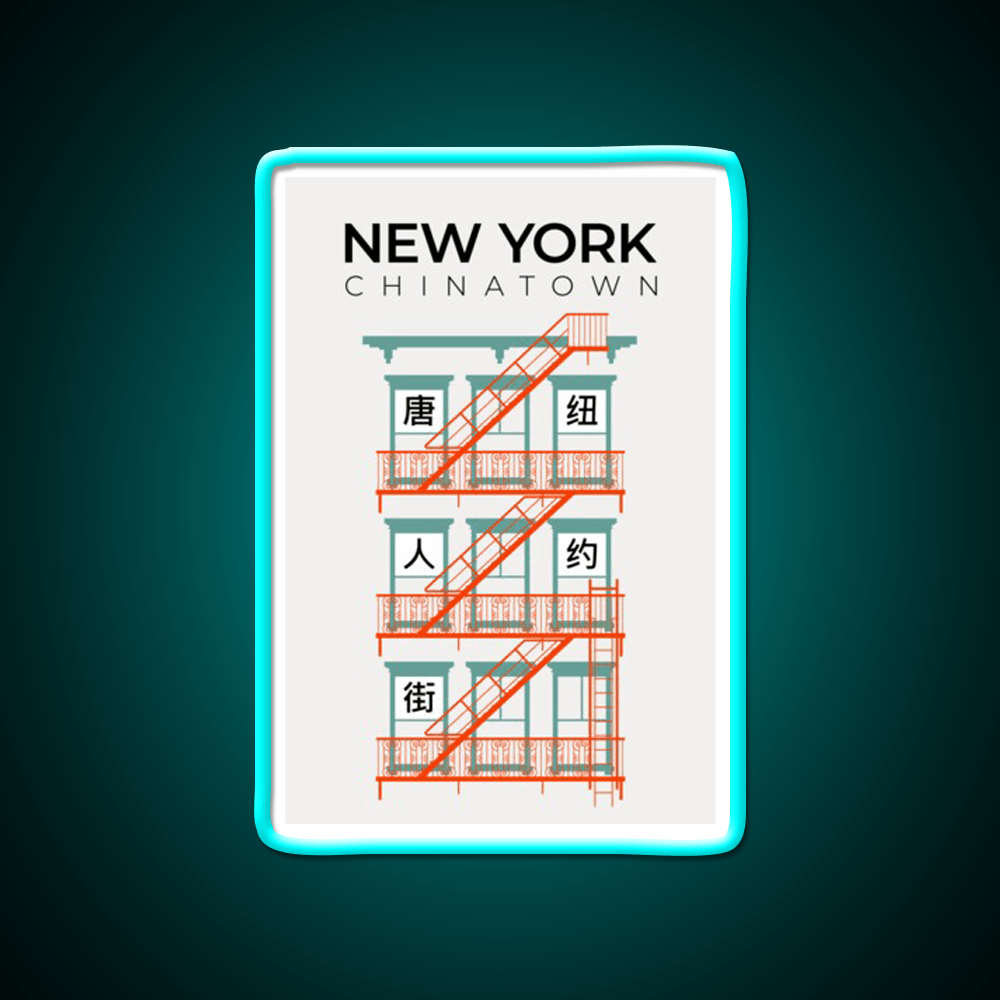 New York Chinatown Fire Escape Asian Cultural Led Neon Sign Rgb Color - Shineneon