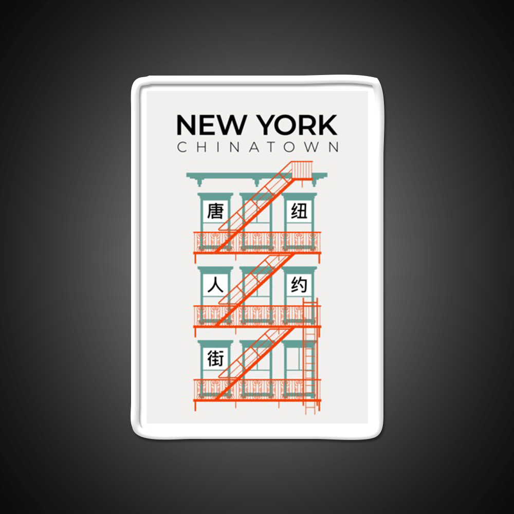 New York Chinatown Fire Escape Asian Cultural Led Neon Sign Rgb Color - Shineneon