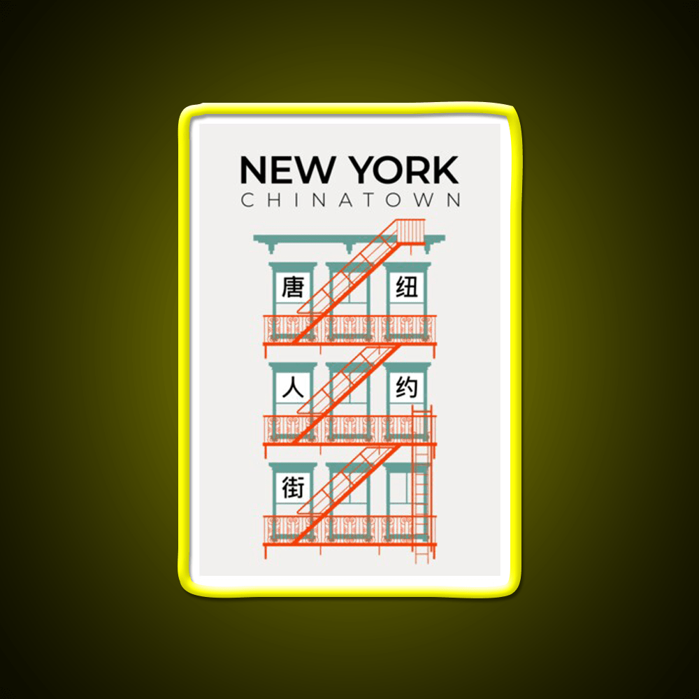New York Chinatown Fire Escape Asian Cultural Led Neon Sign Rgb Color - Shineneon