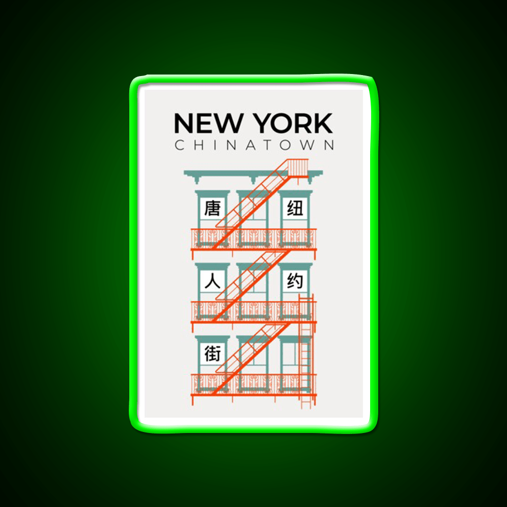 New York Chinatown Fire Escape Asian Cultural Led Neon Sign Rgb Color - Shineneon