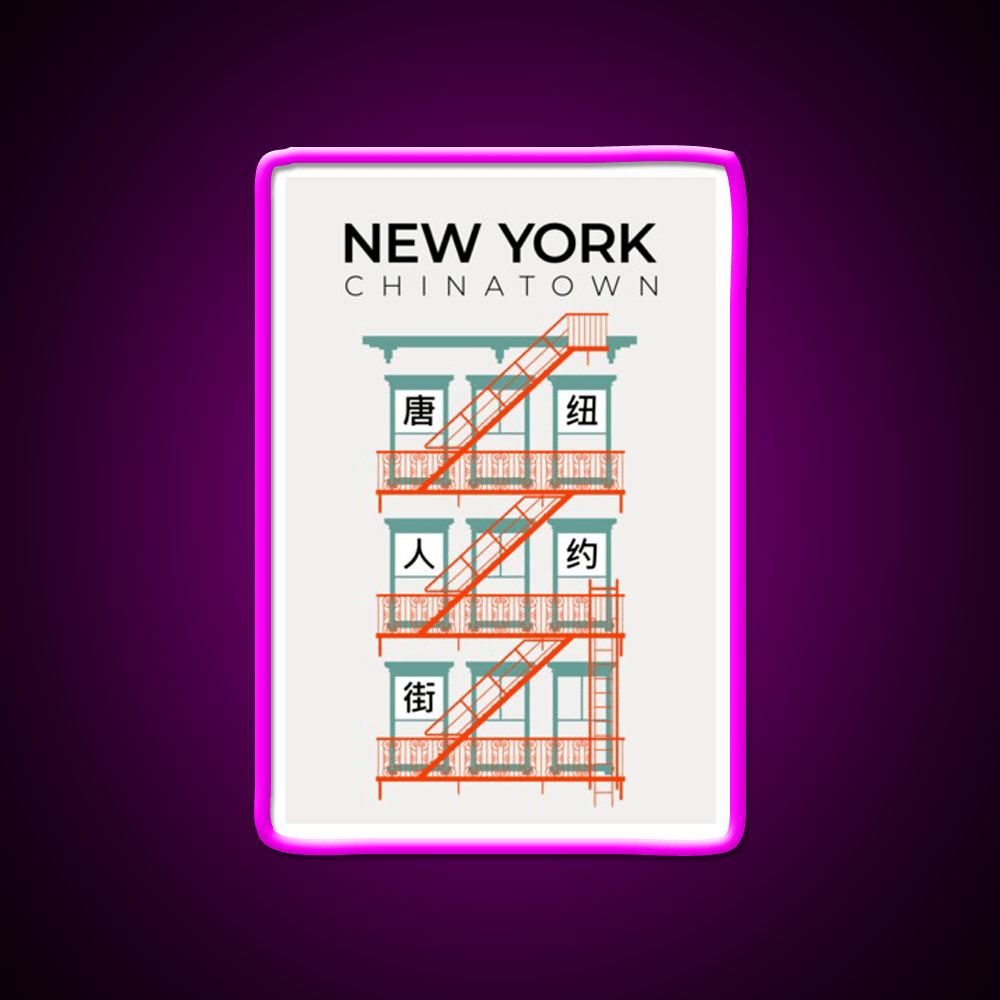 New York Chinatown Fire Escape Asian Cultural Led Neon Sign Rgb Color - Shineneon