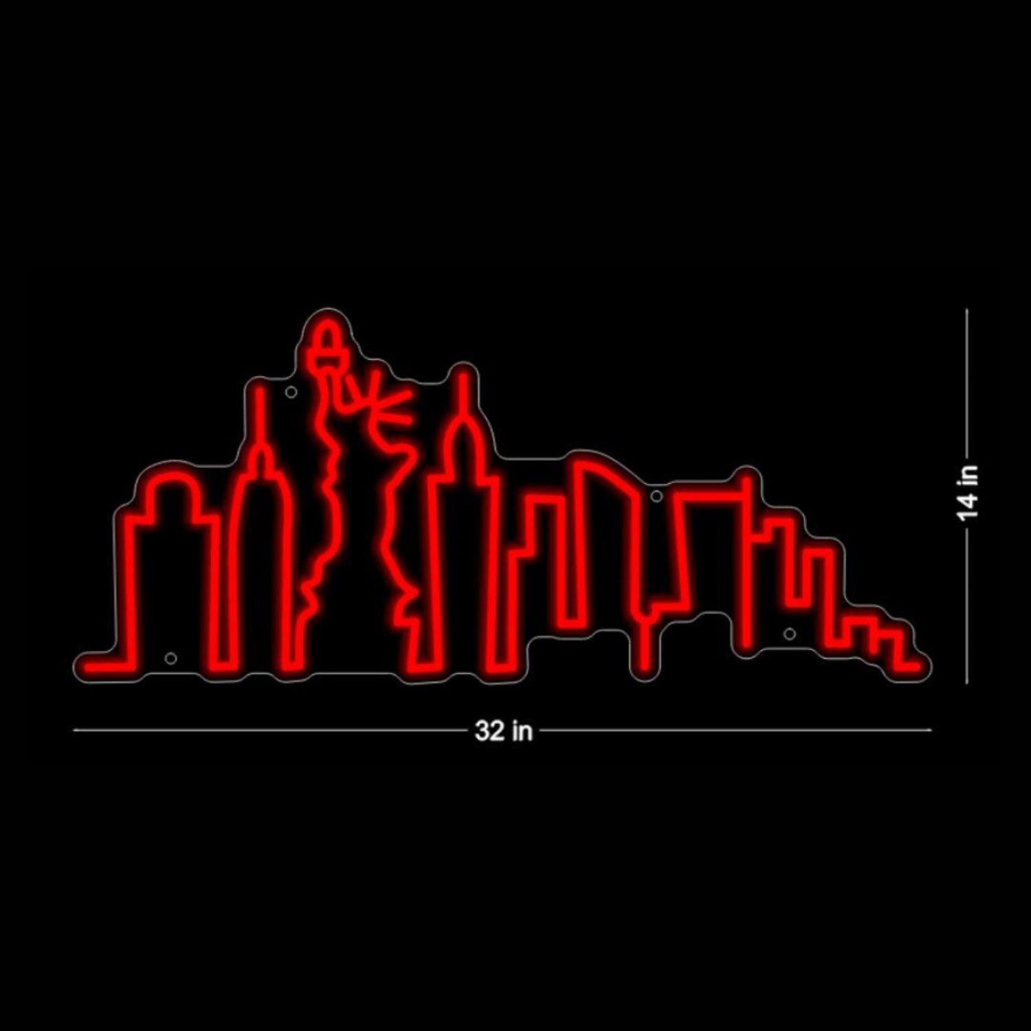 New York City Skyline UV Printed Neon Artwork Led Neon Sign | Shineneon
