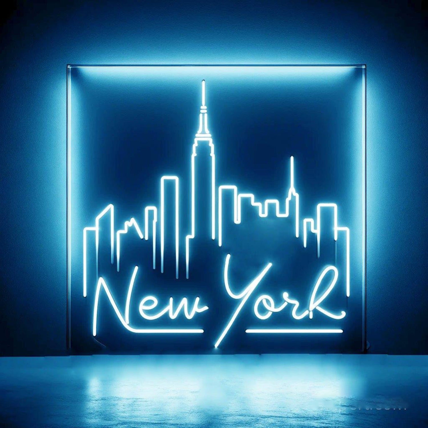New York City Skyline White Led Neon Sign For Modern Home Bar Decor | Shineneon