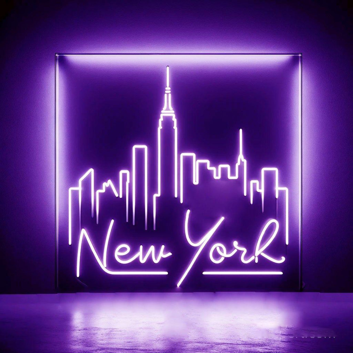 New York City Skyline White Led Neon Sign For Modern Home Bar Decor | Shineneon