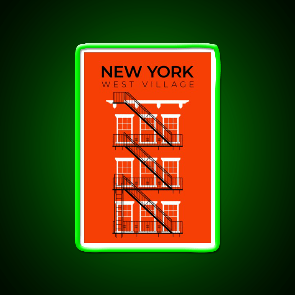 New York West Village Fire Escape Asian Cultural Led Neon Sign Rgb Color - Shineneon