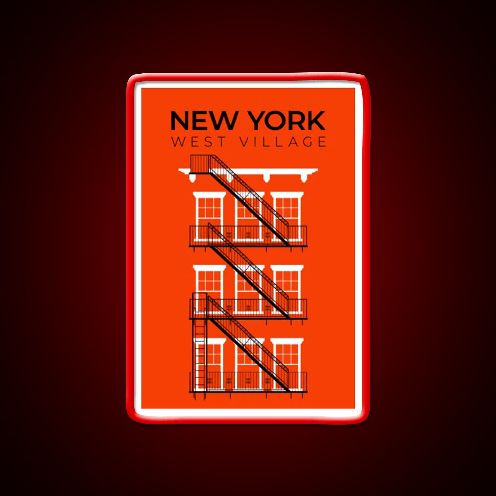 New York West Village Fire Escape Asian Cultural Led Neon Sign Rgb Color - Shineneon
