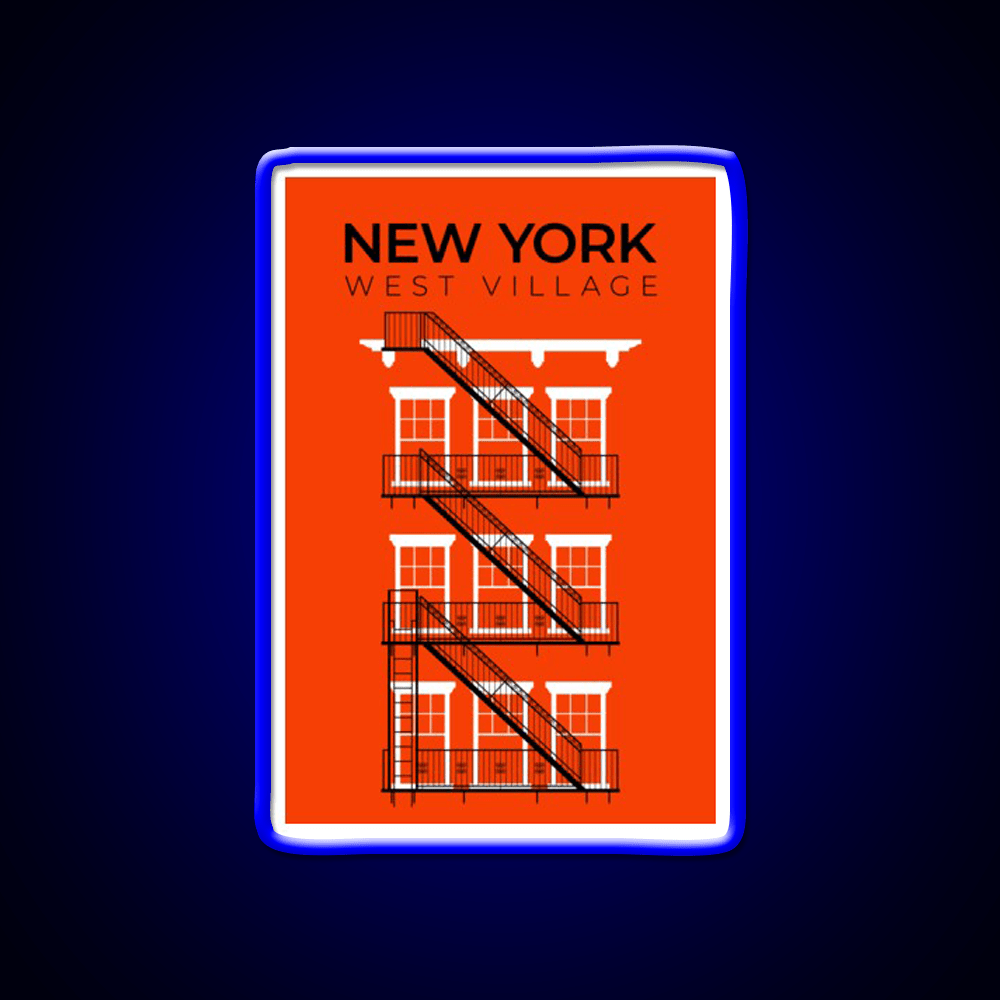 New York West Village Fire Escape Asian Cultural Led Neon Sign Rgb Color - Shineneon