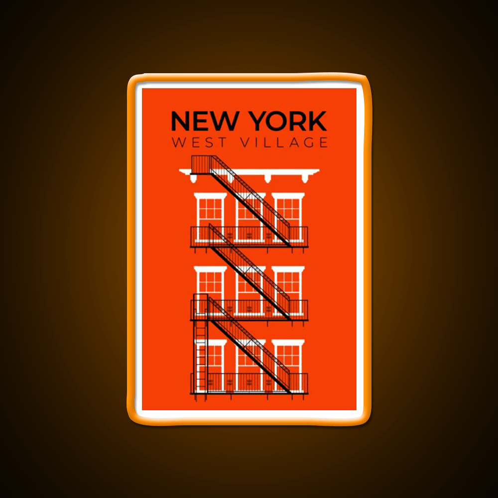 New York West Village Fire Escape Asian Cultural Led Neon Sign Rgb Color - Shineneon
