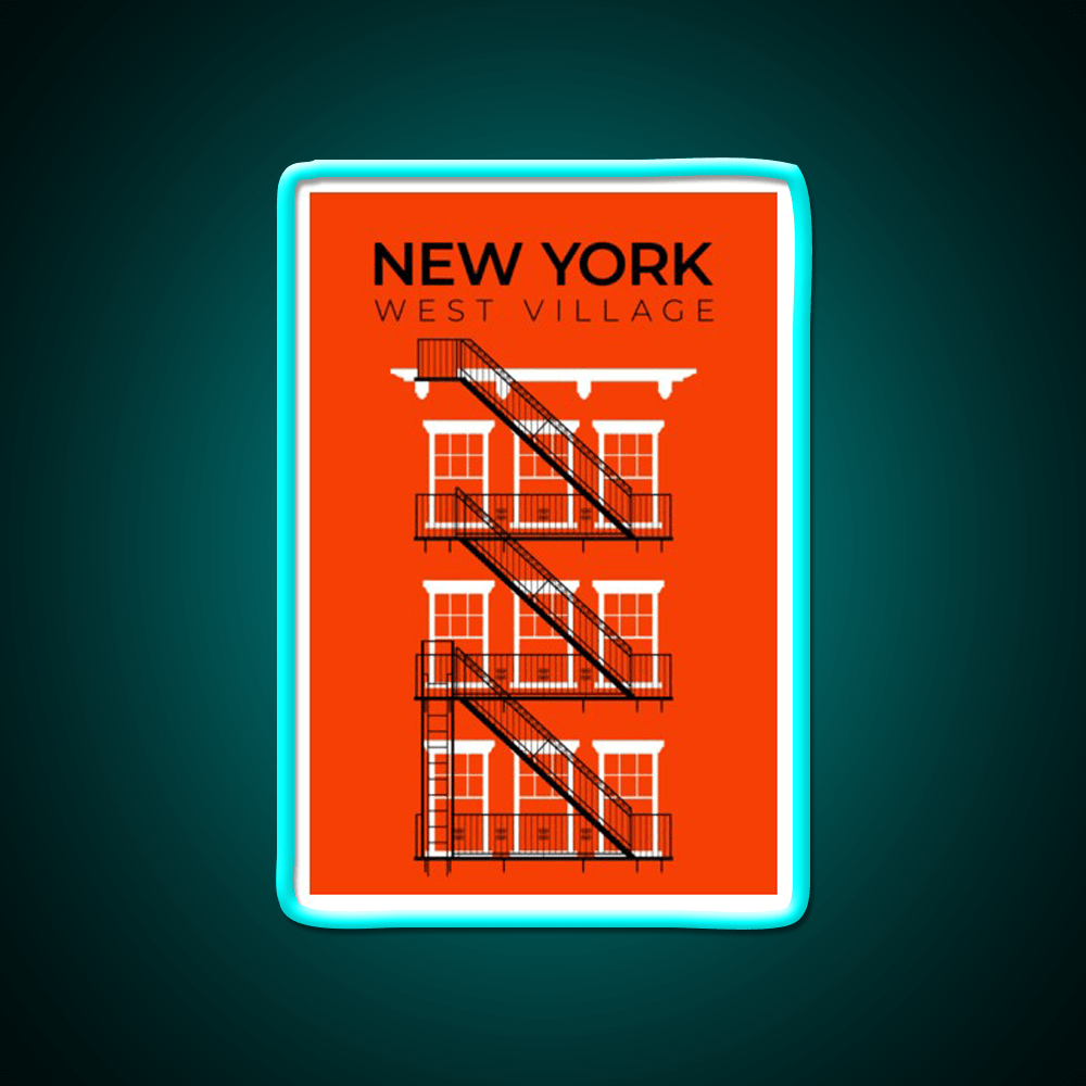 New York West Village Fire Escape Asian Cultural Led Neon Sign Rgb Color - Shineneon