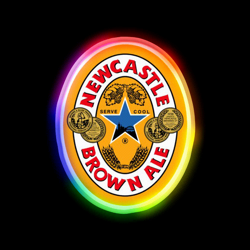 Newcastle Brown Ale Beer Classic Beer Bar Decor Led Neon Sign Rgb Color - LED neon sign close-up detail