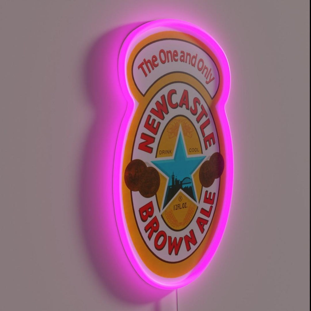 Newcastle Brown Ale Label Rgb Led Neon Sign