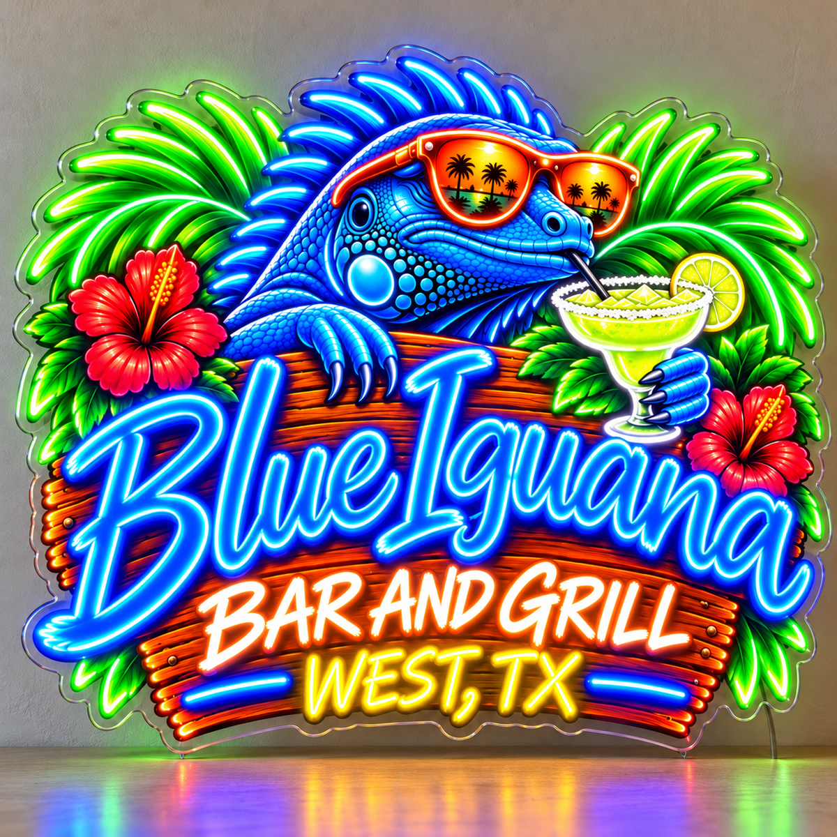 Design 2 Blue Iguana Bar and Grill Custom LED Neon Sign