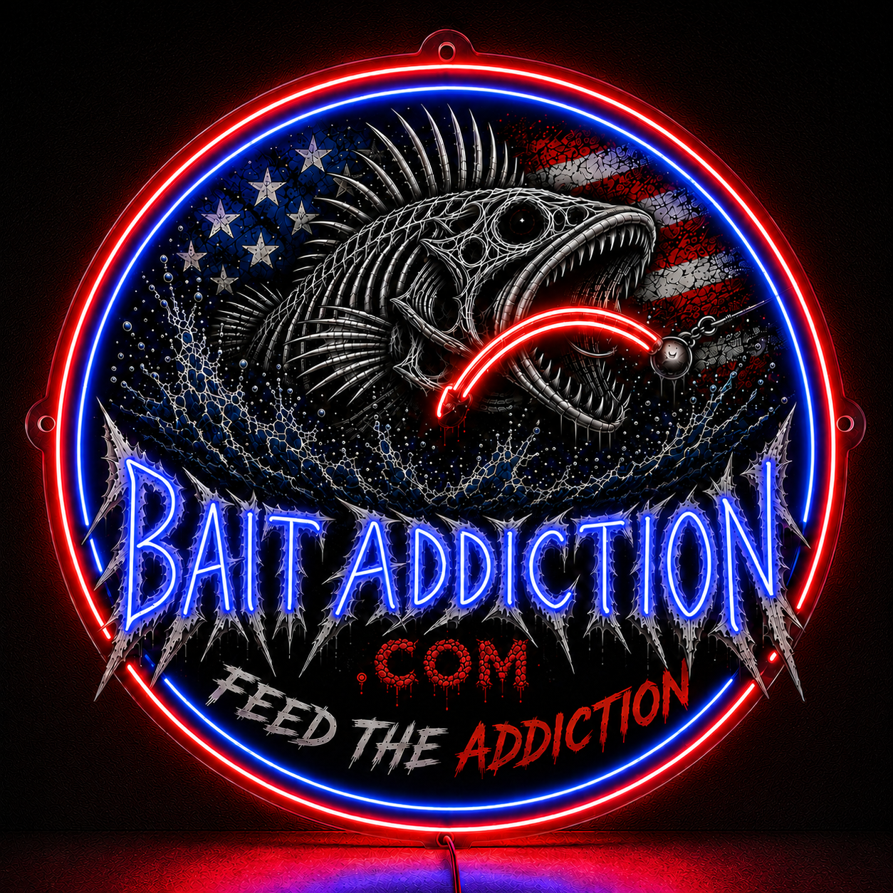 BAIT ADDICTION .COM FEED THE ADDICTION Custom LED Neon Sign