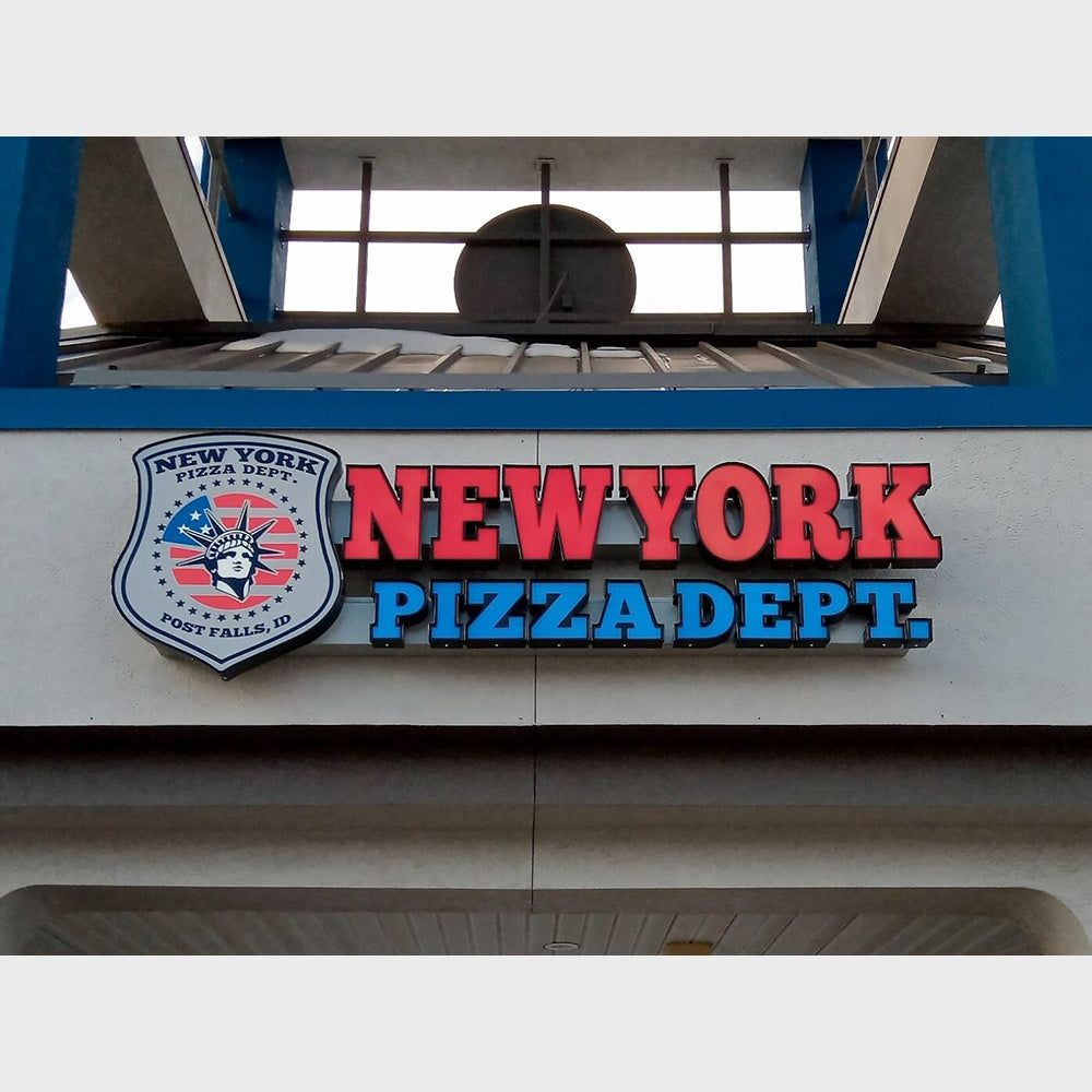 Newyork Pizza Dept 3D Frontlit And Backlit Channel Letter Led Light Sign