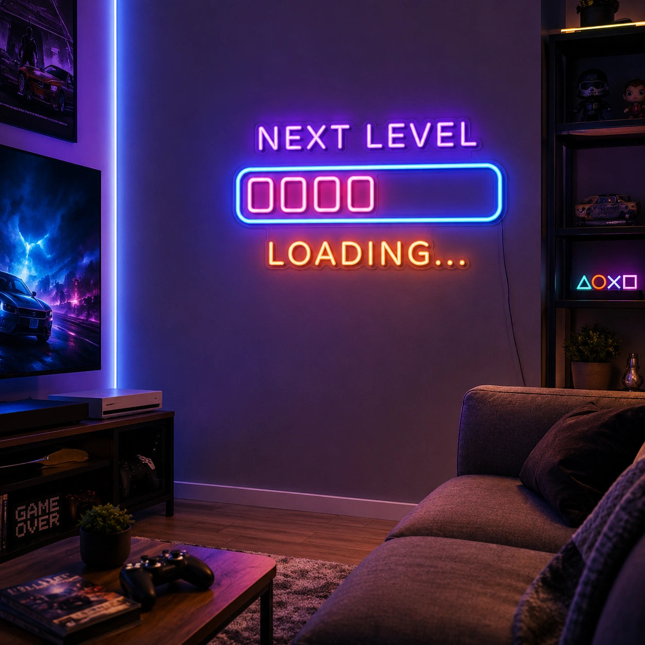 Next Level Loading Neon Sign LED Neon Sign real lifestyle scene