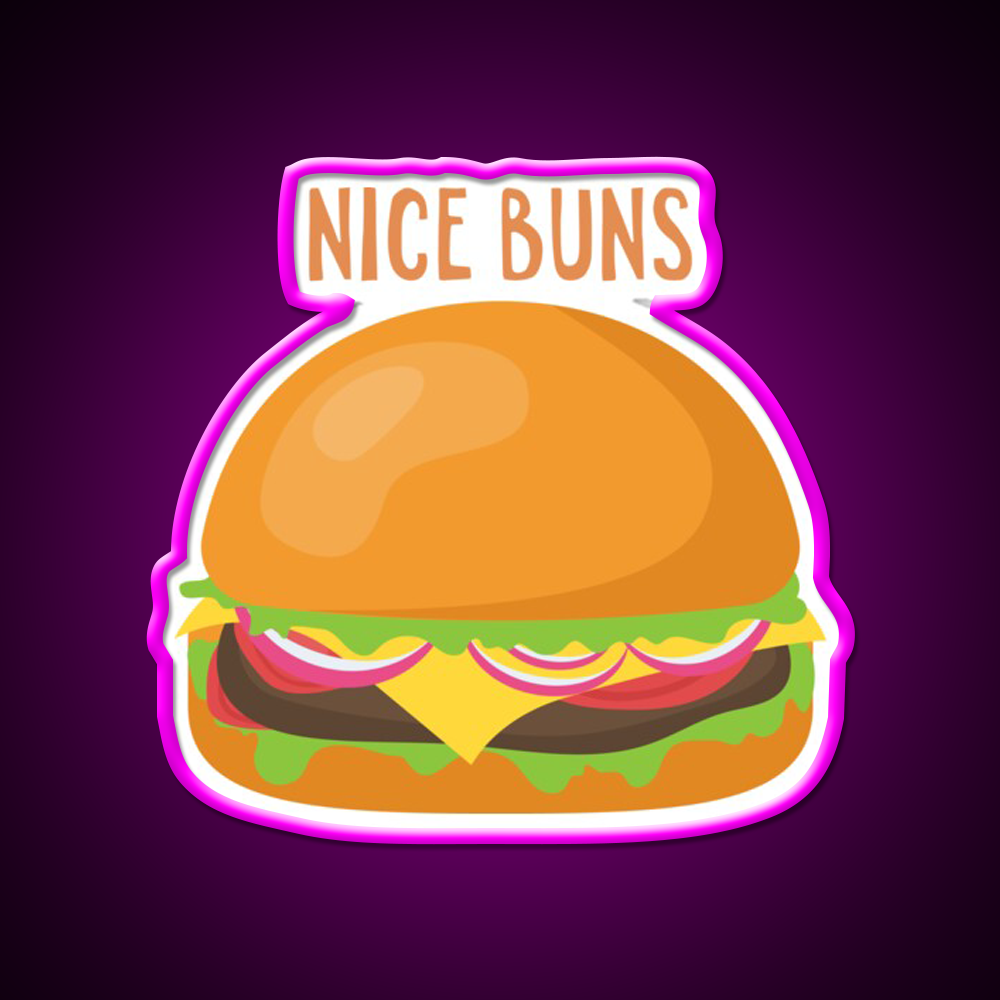 Nice Buns Fast Food Led Neon Sign For Burger Place Rgb Color
