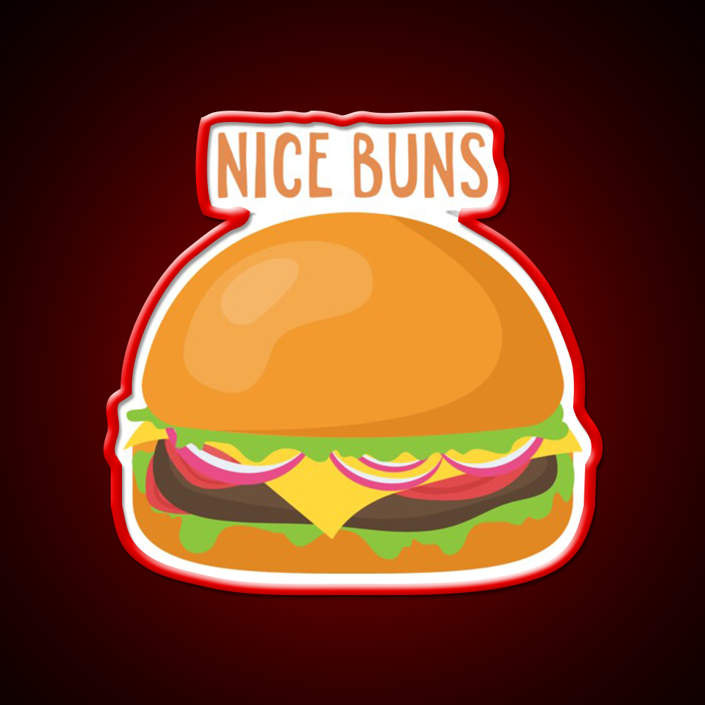 Nice Buns Fast Food Led Neon Sign For Burger Place Rgb Color