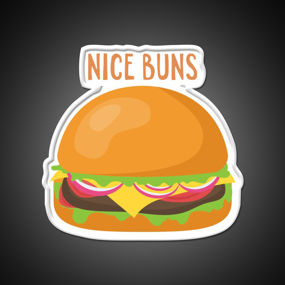 Nice Buns Fast Food Led Neon Sign For Burger Place Rgb Color