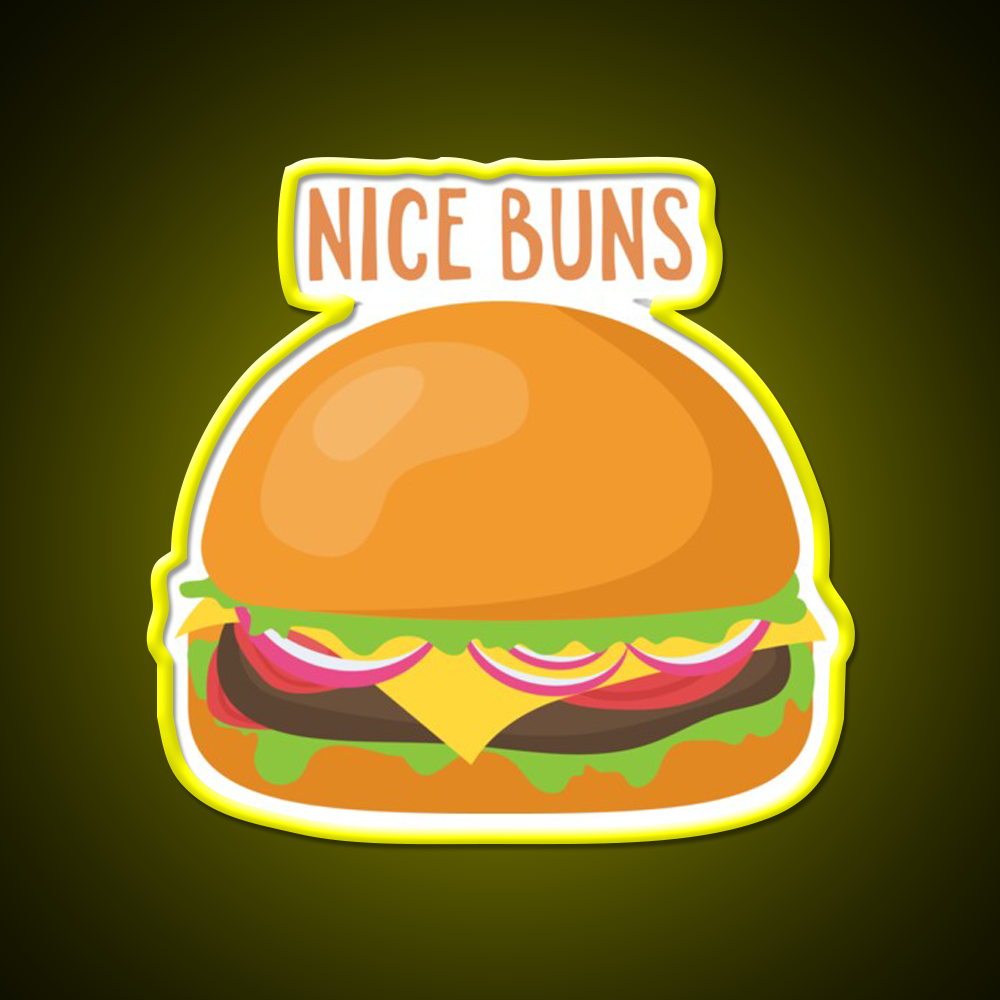 Nice Buns Fast Food Led Neon Sign For Burger Place Rgb Color