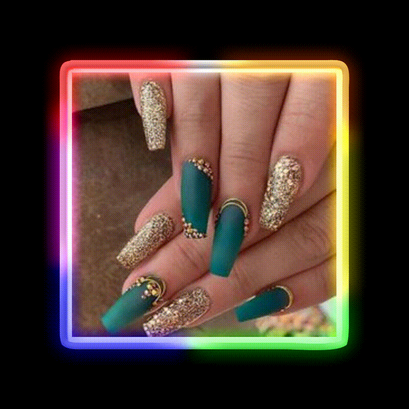 Nice Green Nails Create Nail Salon Led Neon Sign Rgb Color - LED neon sign close-up detail