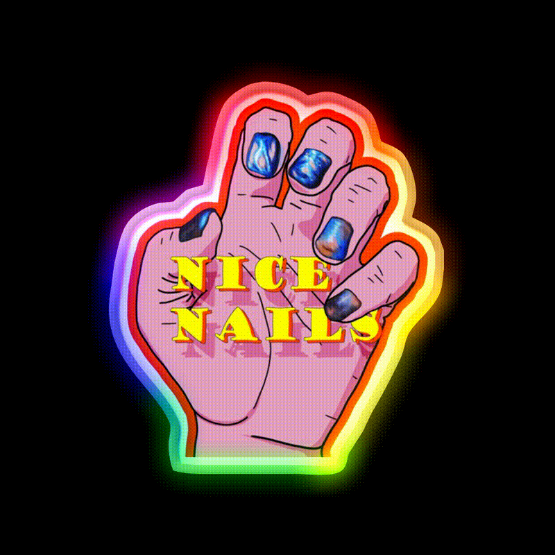 Nice Nail Salon Led Neon Sign Rgb Color - LED neon sign close-up detail