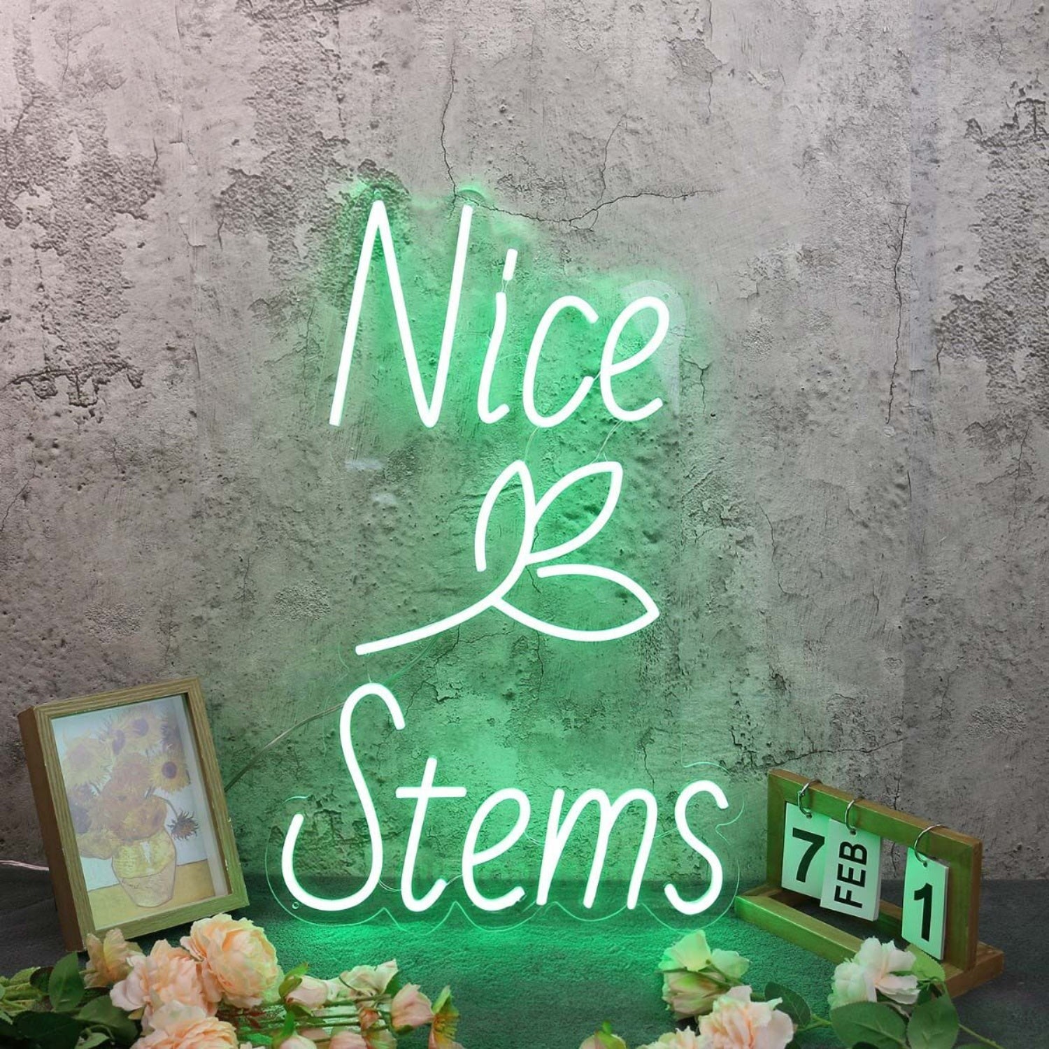 Nice Stems Green Custom Led Neon Sign - Shineneon