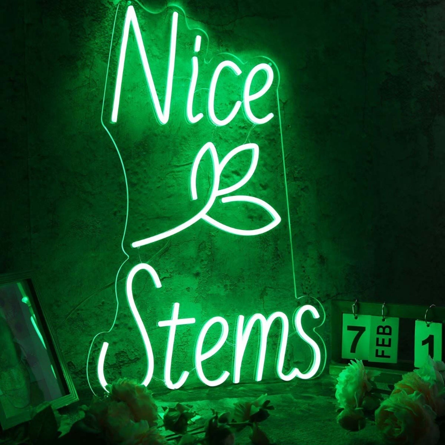 Nice Stems Green Custom Led Neon Sign - Shineneon