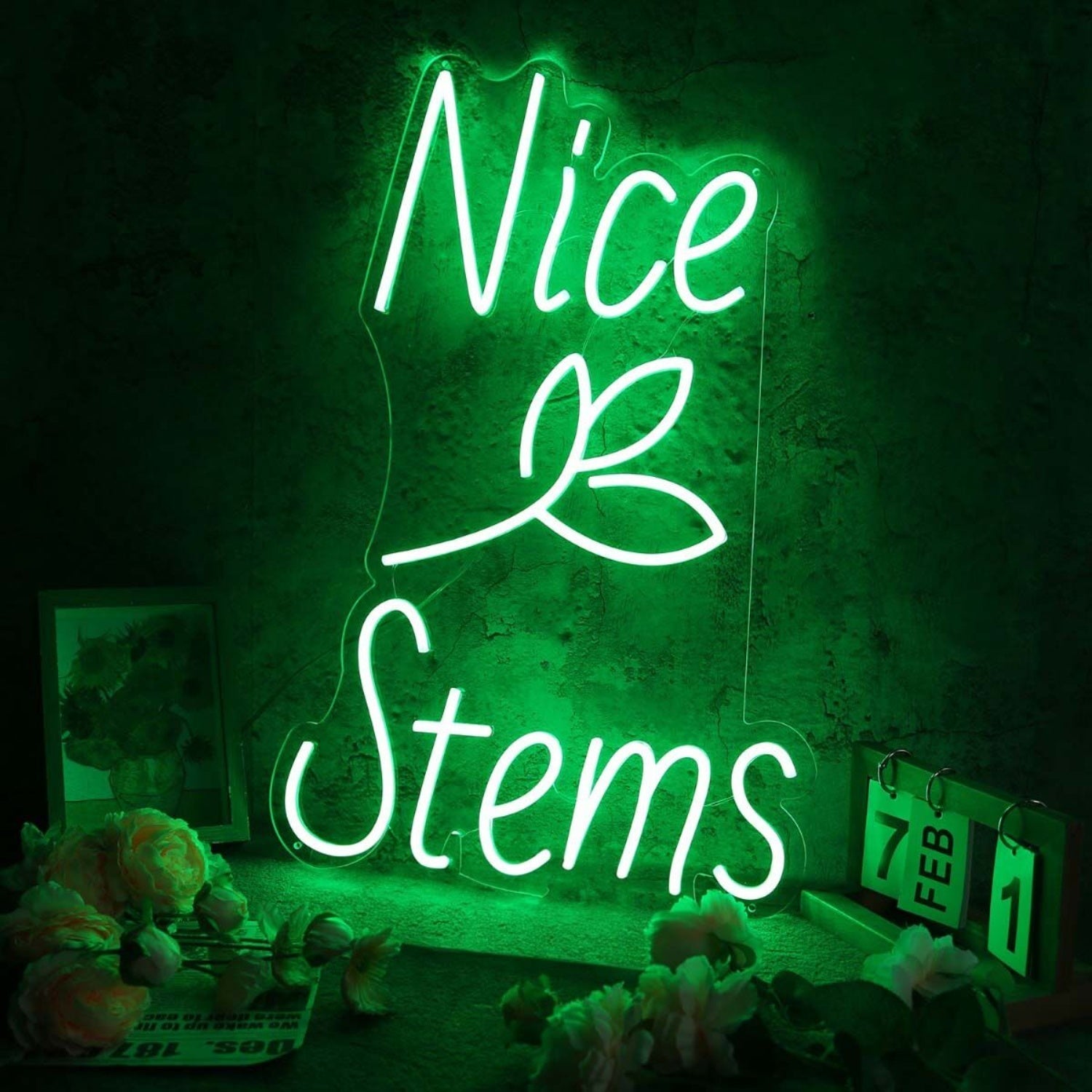 Nice Stems Green Custom Led Neon Sign - Shineneon