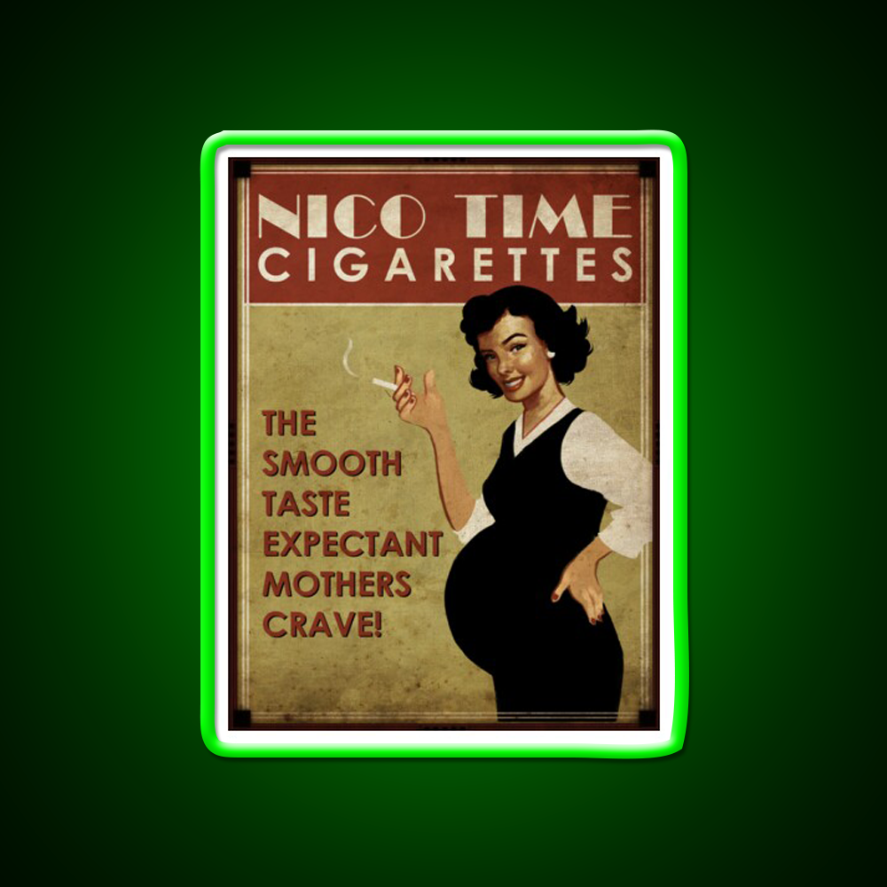 Nico Time Cigarettes Hemp Inspired Green Leaf Led Neon Sign Rgb Color - LED neon sign view 8