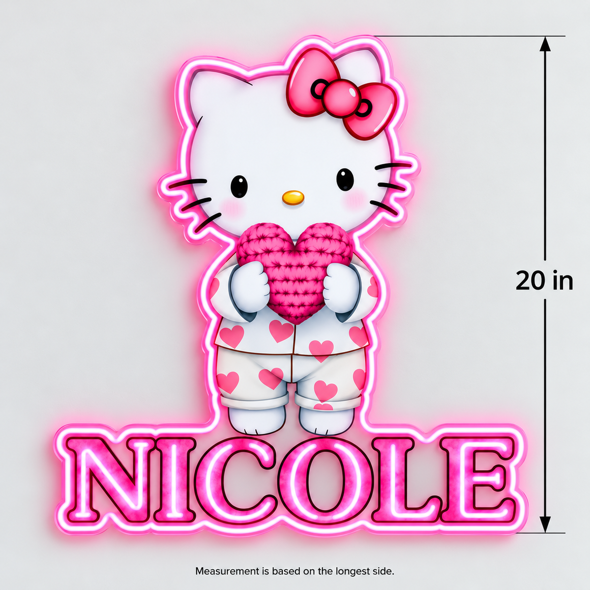 Nicole Kitty Custom LED Neon Sign | 822365a4094e899db58cc8c969d9e3c18b1b5a4cc2b94ecdbfd0eb71362113c8 | dimensions