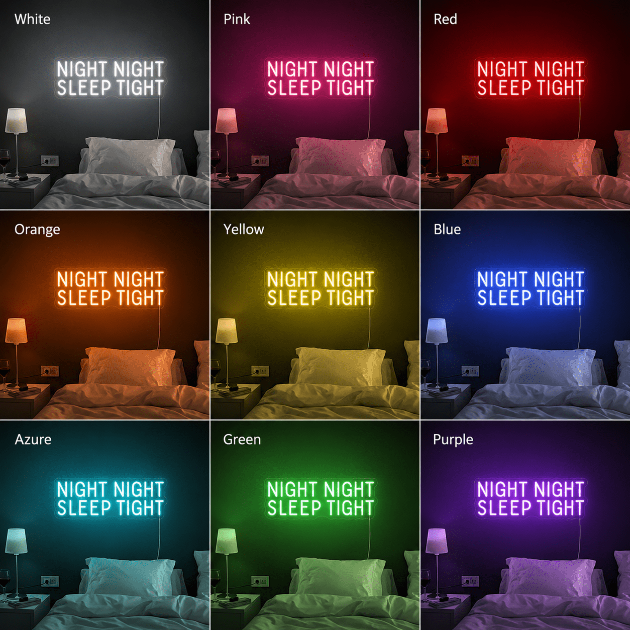 Night Night Sleep Tight LED Neon Sign - Shineneon