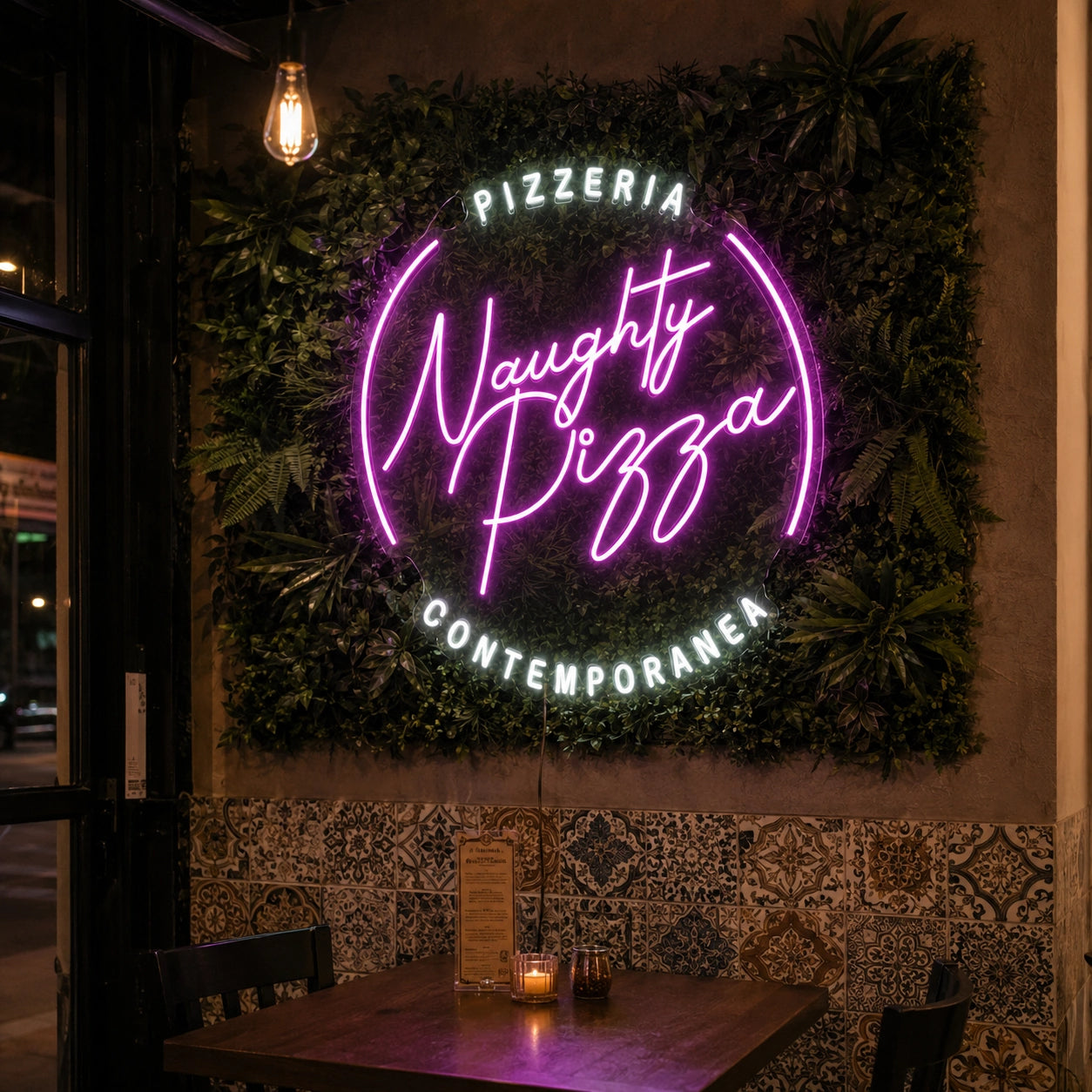 Night Time Pizza LED Neon Sign - 03 Real Lifestyle Scene