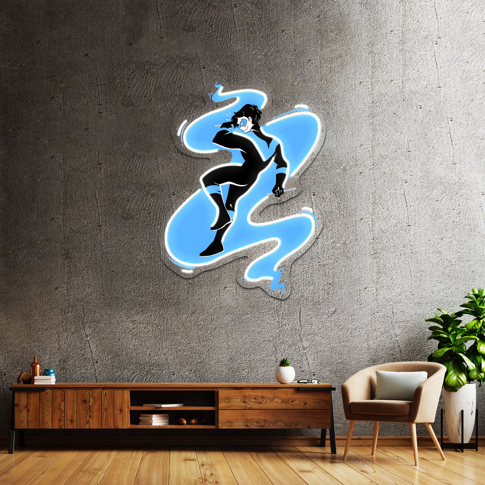 Nightwing In Blue Artwork Neon Sign Led | Shineneon