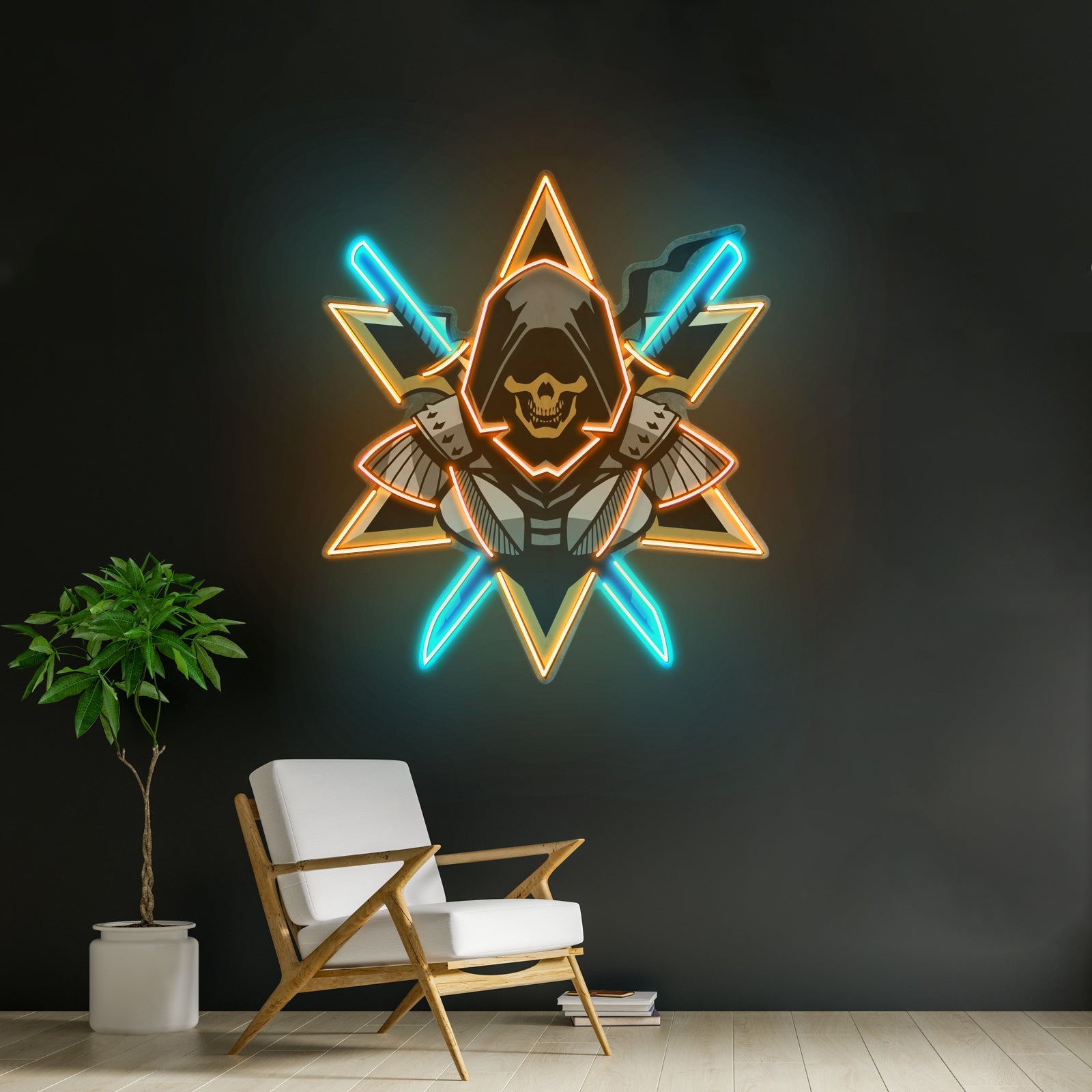 Ninja With Skull Mask Led Neon Sign Light Custom Led Signs - Shineneon