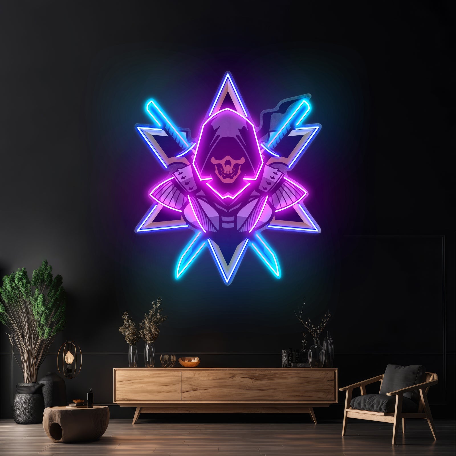 Ninja With Skull Mask Led Neon Sign Light Custom Led Signs - Shineneon