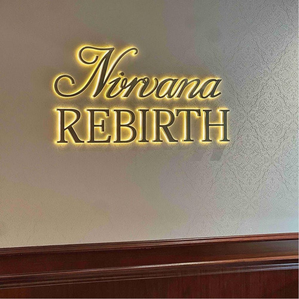 Nirvana Rebirth 3D Backlit Channel Letters Led Light Sign - Shineneon