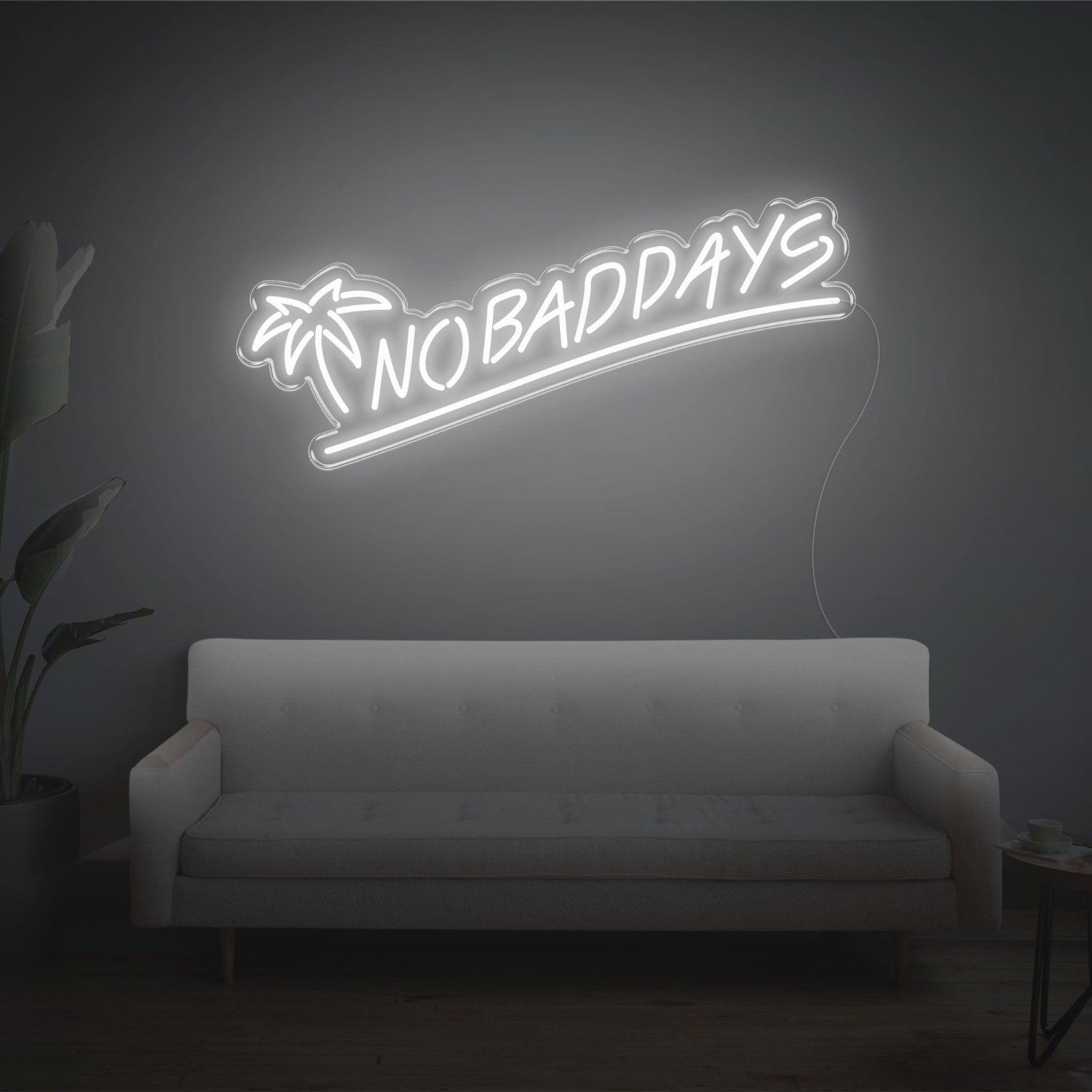 No Bad Days Tropical Palm Warm Glow Led Neon Sign For Cozy Living Room Wall Decor | Shineneon