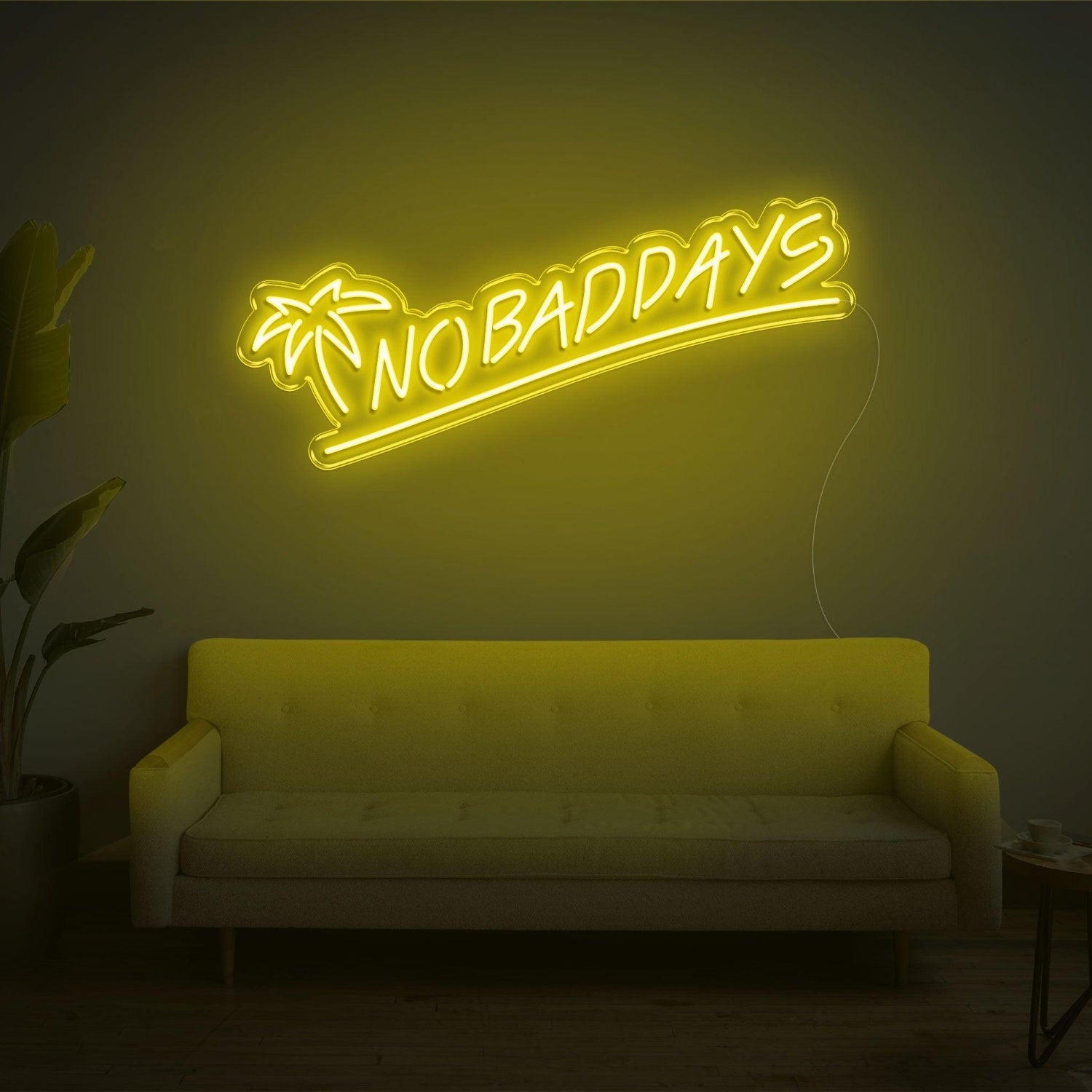 No Bad Days Tropical Palm Warm Glow Led Neon Sign For Cozy Living Room Wall Decor | Shineneon