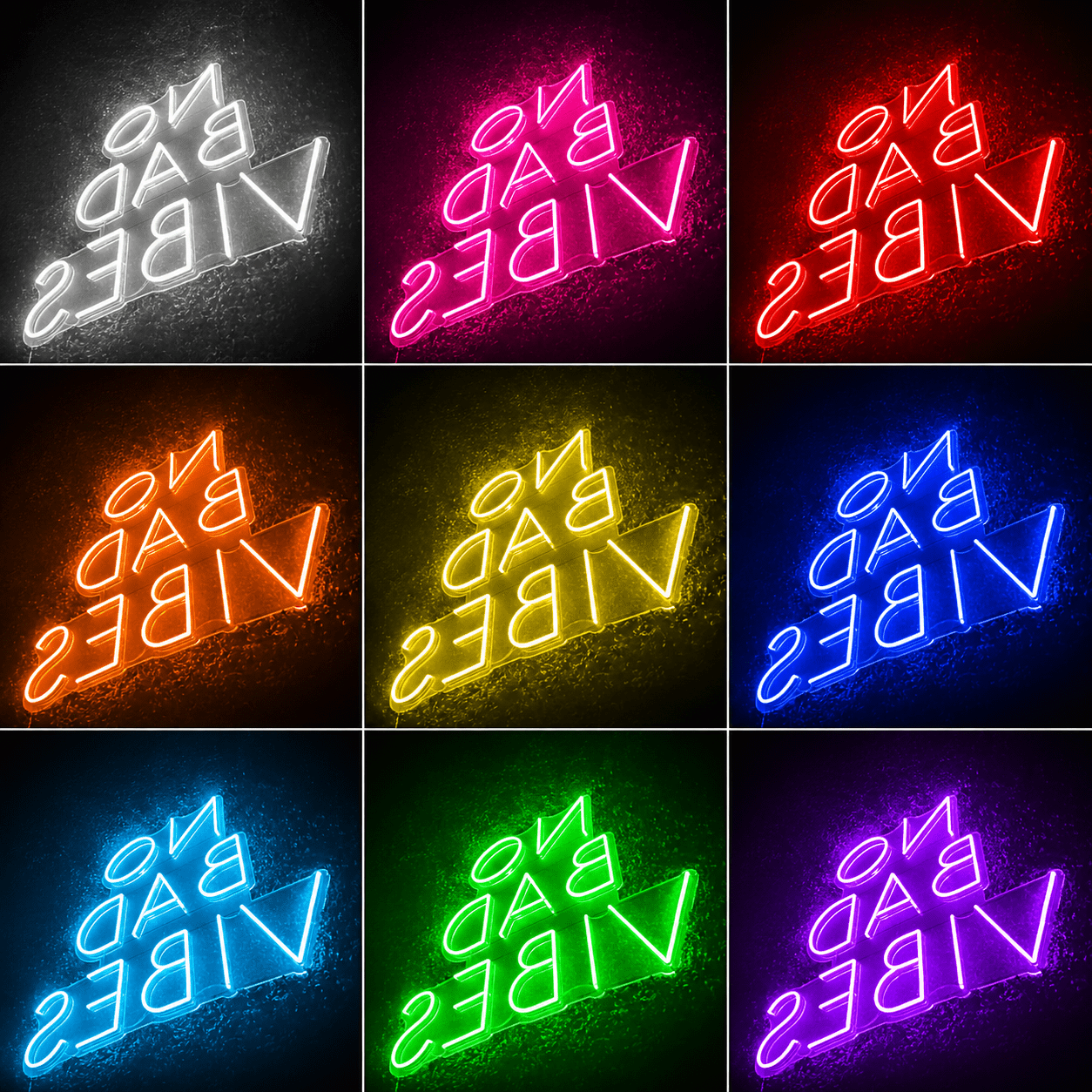 No Bad Vibes LED Neon Sign Bedroom Wall Art - Shineneon