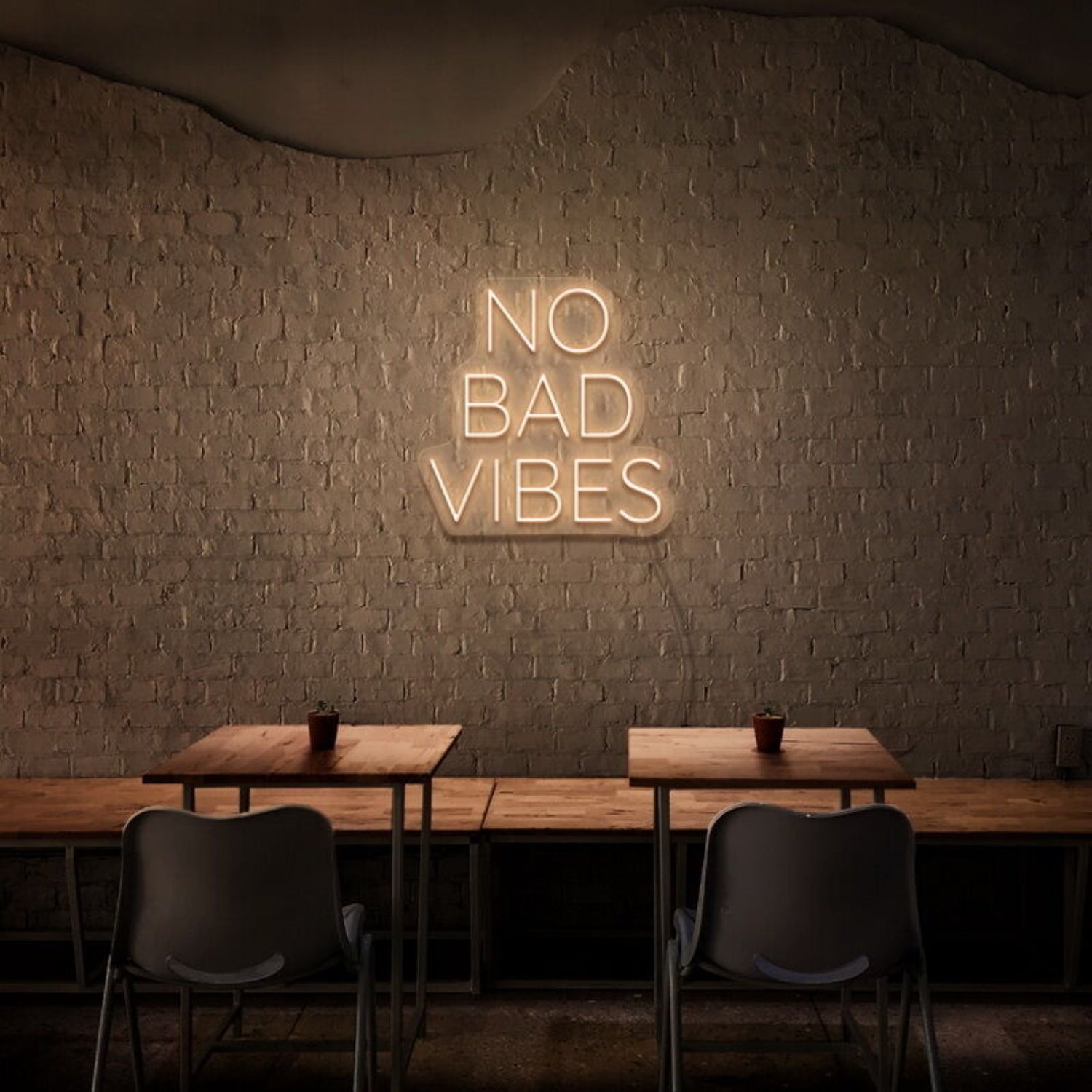 No Bad Vibes Led Neon Sign Fill Your Space With Positivity | Shineneon
