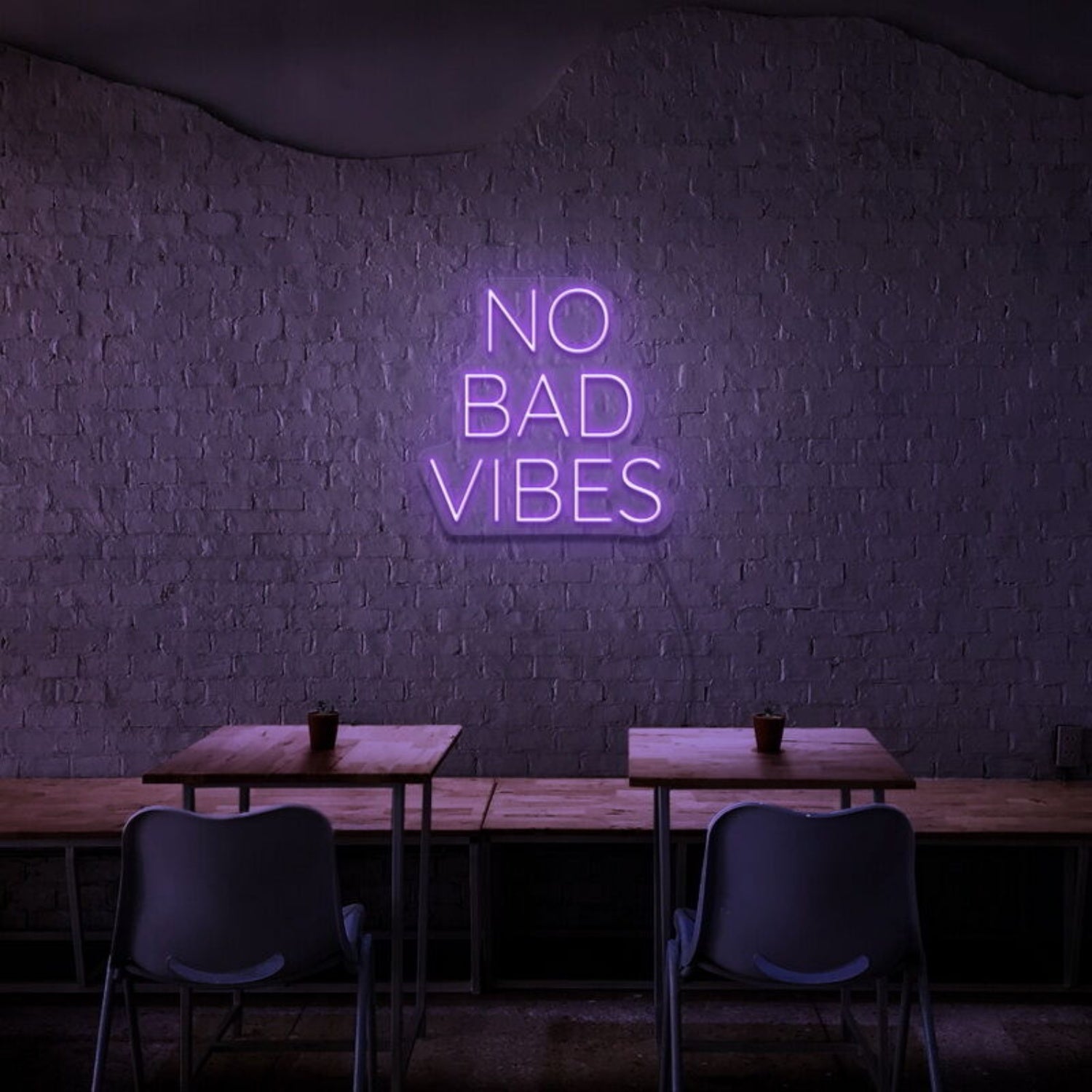 No Bad Vibes Led Neon Sign Fill Your Space With Positivity | Shineneon