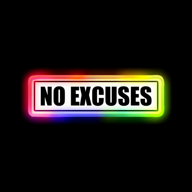 No Excuses Gym Fitness Gym Fitness Led Neon Sign Gym Room Sign Rgb Color