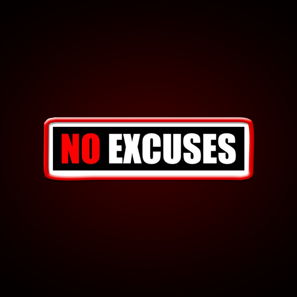 No Excuses Gym Fitness Gym Fitness Led Neon Sign Rgb Color