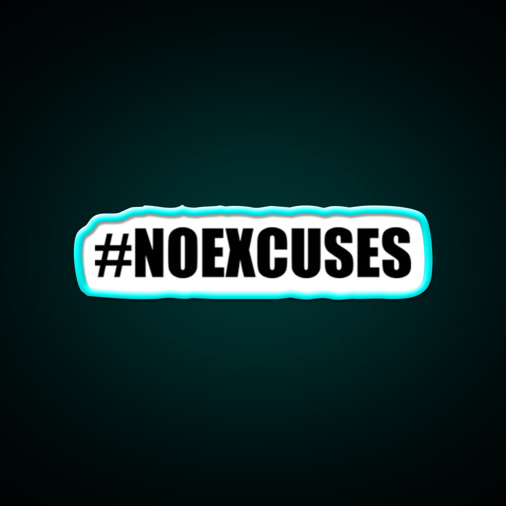 No Excuses Hashtag Gym Fitness Led Neon Sign Rgb Color
